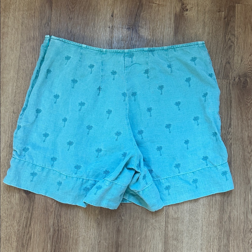 Tommy Bahama Aqua 100% Linen Embroidered Palm Tree Skort Size 6 - Picture 6 of 8